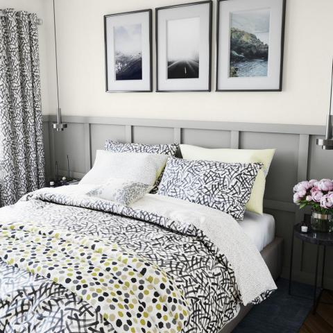 Anise Bedding and Pillowcase By Helena Springfield in Charcoal Grey