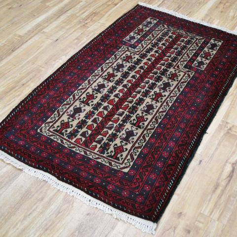 Ardabil 01 Hand Knotted Wool Rug in Red