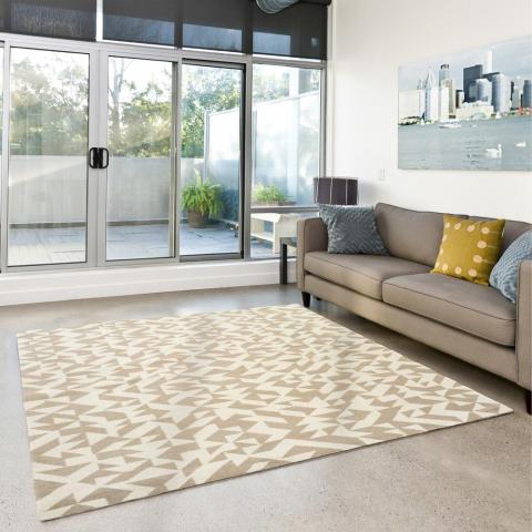 Aspect Tanagram Rugs 14309 by Brink and Campman in Ivory and Beige