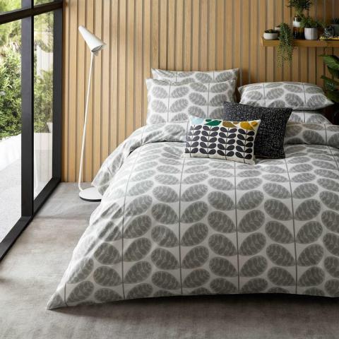 Botanica Stem Bedding and Pillowcase By Orla Kiely in Pebble Grey