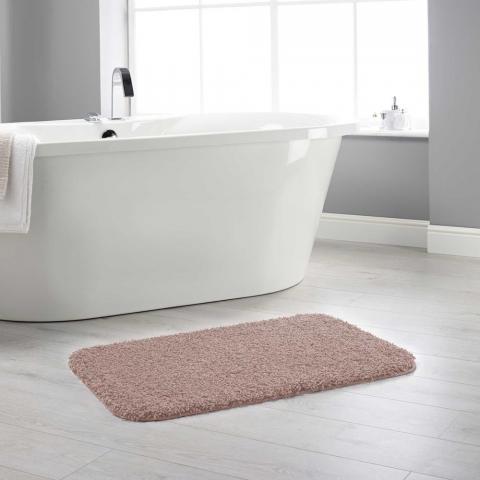 Buddy Bath Washable Toilet Bathroom Mat Rugs in Nude Pink