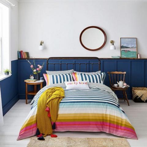Cambridge Stripe Bedding and Pillowcase By Joules in Multi
