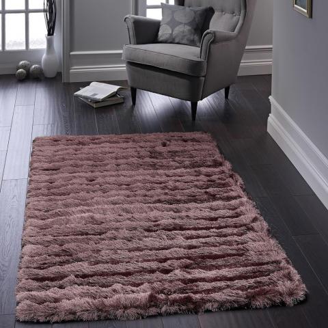 Carved Glamour Rugs in Mauve