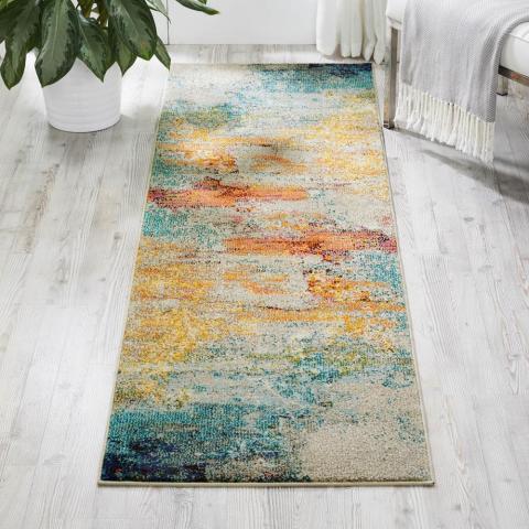 Celestial Hallway Runner CES02 in Seaglass by Nourison