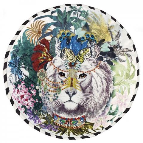Christian Lacroix Jungle King Cushion in Opiat