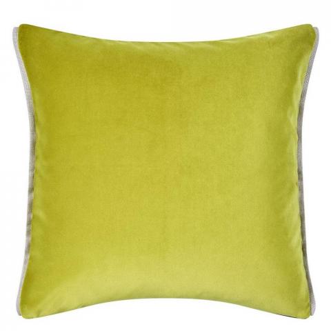 Designers Guild Varese Plain Cushion in Lime Green