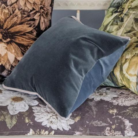 Designers Guild Varese Plain Cushion in Pine Blue