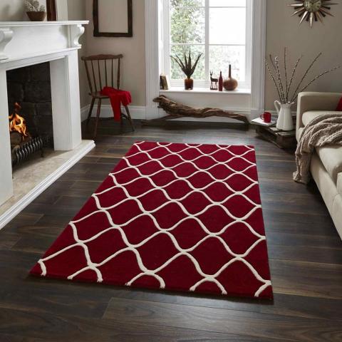 Elements Rugs EL65 Hand Made Wool in Red