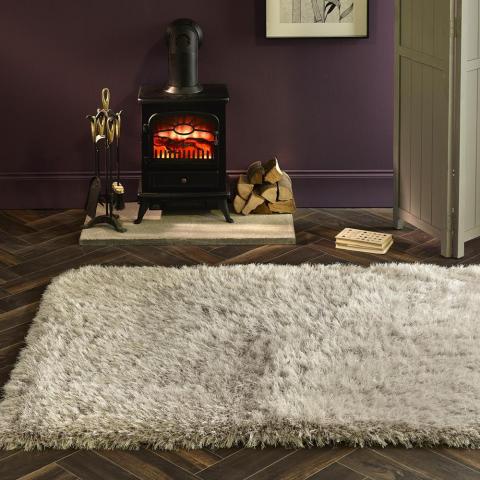 Extravagance Shaggy Rugs in Silver