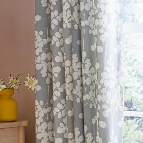 Ginkgo Patchwork Designer Curtains By Clarissa Hulse in Grey