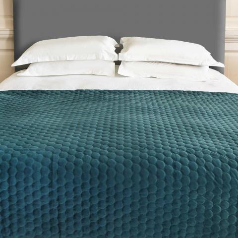 Halo Quilted Soft Luxury Throw in Teal Blue