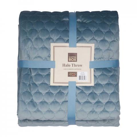 Halo Quilted Soft Luxury Throw in Cloud Blue