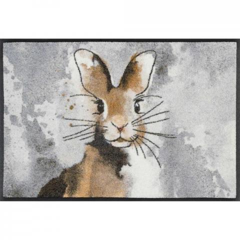 Hopps Bunny Rabbit Washable Floor Mats in Grey