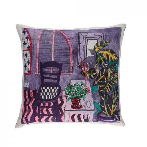 House Plants Cushion by William Yeoward in Purple