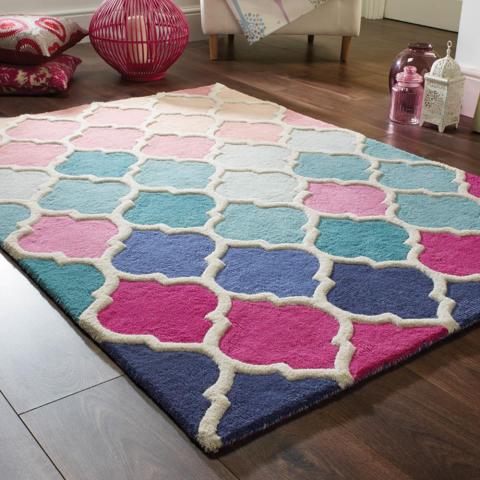 Illusion Rosella Rugs in Pink and Blue