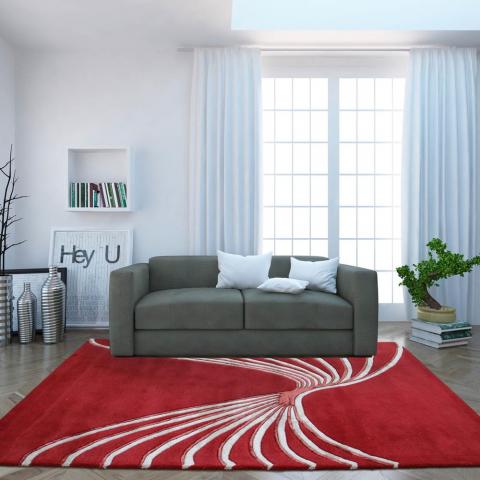 Indian Summer Flow Rugs in Red