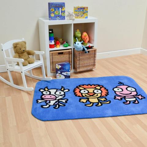 Kiddy Lion Mix Rugs in Blue