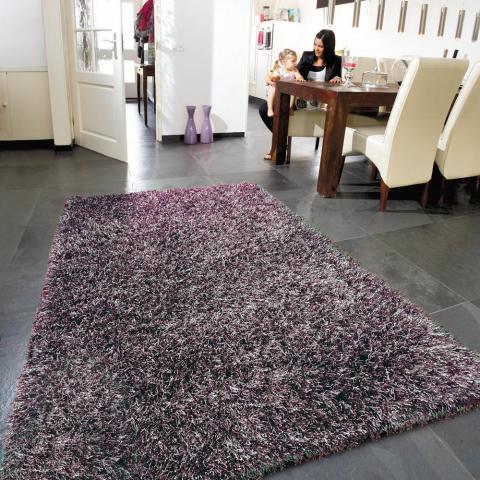 Lounge Collection Beat Shaggy Rugs Silver Red 12