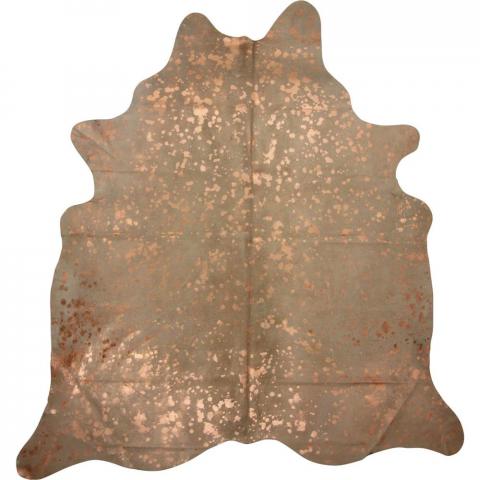 Metallic 10777 Large Cowhide in Speckled Copper Rose off White