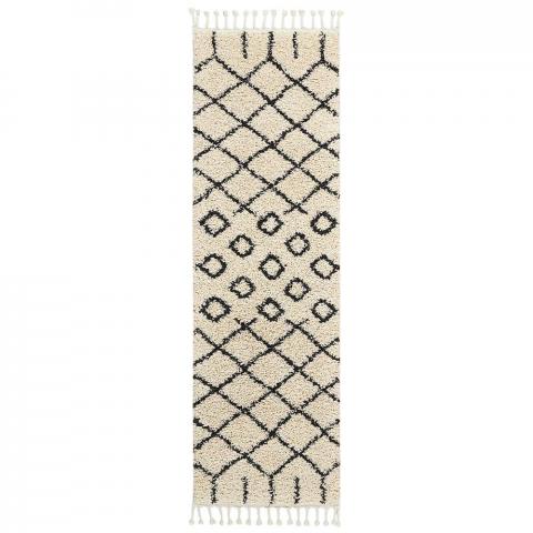 Moroccan Shaggy Hallway Runners by Nourison MRS01 in Cream