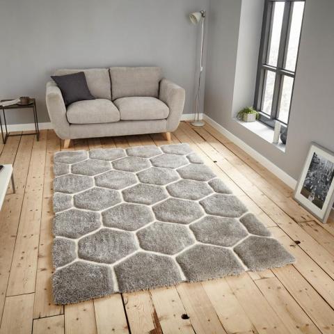 Noble House Rugs NH30782 in Grey and White