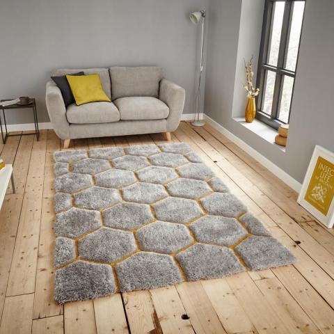 Noble House Rugs NH30782 in Grey Yellow