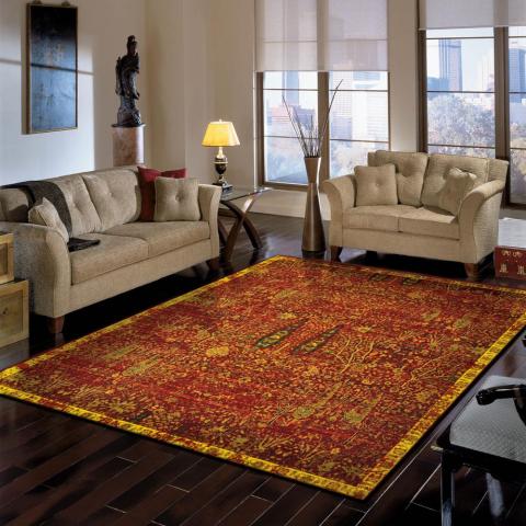 Nourison Timeless Rugs TML04 Tree of Life in Scarlet Red