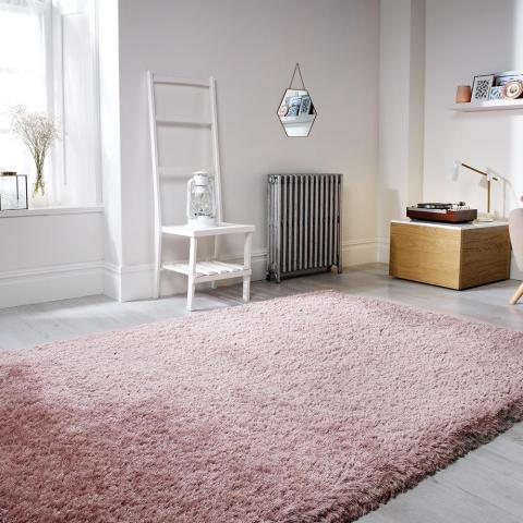 Pearl Shaggy Rugs in Dusky Pink