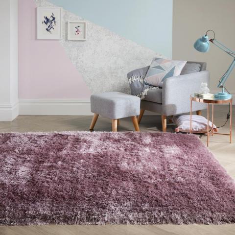 Pearl Shaggy Rugs in Mauve
