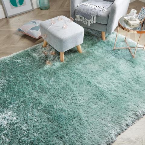 Pearl Shaggy Rugs in Mint