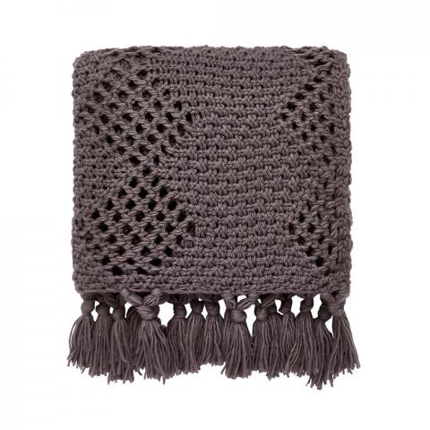 Peregrine Knit Throw By Helena Springfield in Charcoal Grey