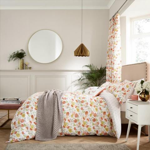 Poppy Garden Floral Bedding and Pillowcase By V&A in Multi