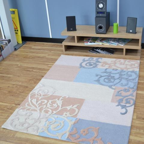 Pure Scroll Rugs in Cream and Blue