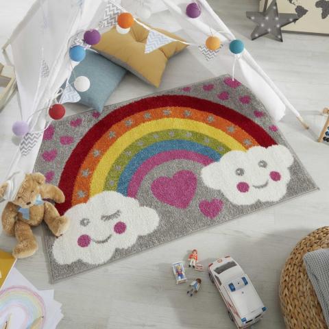 Rainbow For Heroes Rugs in Multicolour for Children Nursery