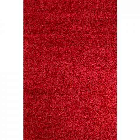 Retro Plain Shaggy Rugs in Red