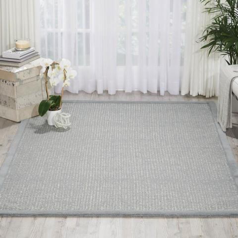 River Brook Rugs KI809 by Kathy Ireland in Light Blue and Ivory