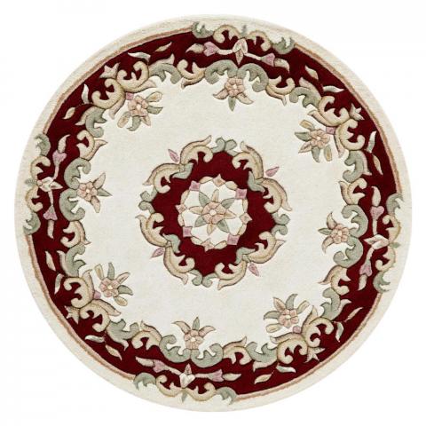 Royal Aubusson Circular rugs in Cream Red