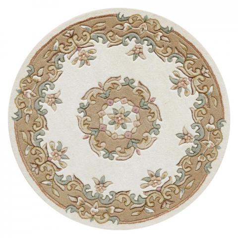 Royal Aubusson Circular rugs in Beige Cream