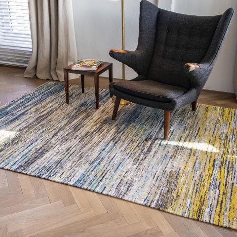 Sari Collection Rugs 8873 in Blue Yellow Mix