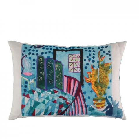 Screened Cushion by William Yeoward in Blue