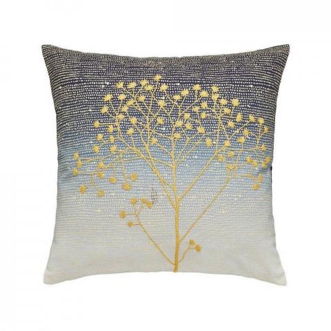 Sea Holly Botanical Designer Cushion By Clarissa Hulse in Blue