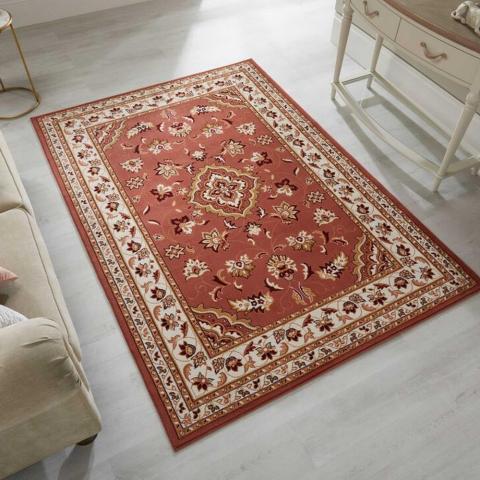 Sherborne Traditional Rugs in Rose Pink
