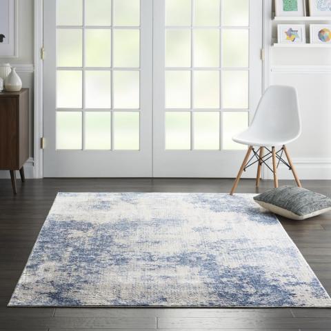 Silky Textures Rugs SLY01 by Nourison in Ivory Blue
