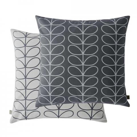 Small Linear Stem Cushion in Cool Grey by Orla Kiely