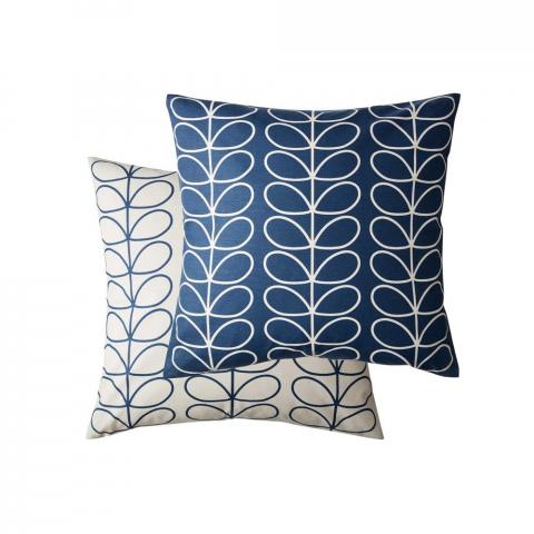 Small Linear Stem Cushion in Whale by Orla Kiely