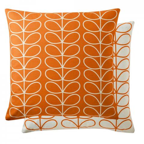 Small Linear Stem Cushion in Persimmon by Orla Kiely