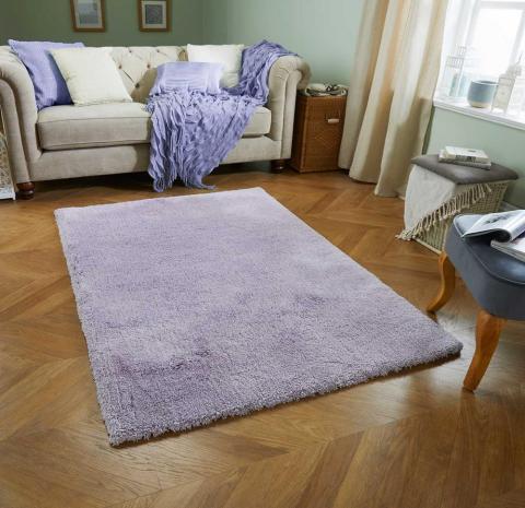 Softness Shaggy Rugs in Lilac