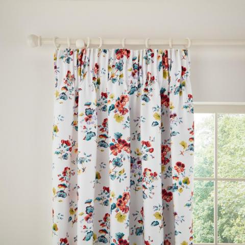 Sweet Geranium Floral Print Curtains By V&A in Multi