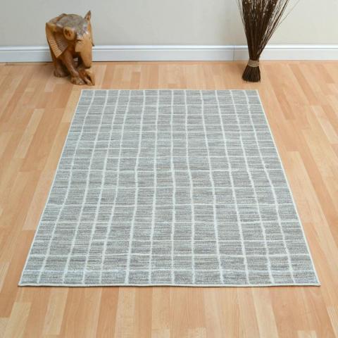 Tibet Grid Rugs in Taupe