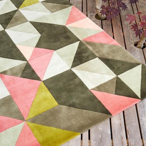 Tielles Rose Wool Rugs by Claire Gaudion